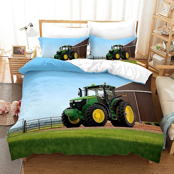 3D Digitaltryckning Cool Tractor Series Sängkläder Tredelad Set TLJ9 180*200cm -ZHENV（180*200cm）