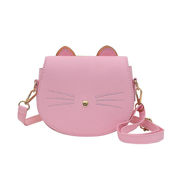 Ghyt Katt Tassel Axelväska Liten Myntväska Crossbody Väska För Barn Flickor Rosa