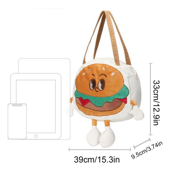 Oppbevaringspose Stor kapasitet håndveske burger Versa Tote Cute