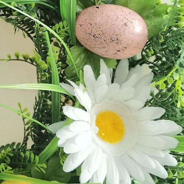 Påskkrans Färgglada Äggblommor Girlang Hängande Konstgjord Vårkrans Bakdörr Vägghängande