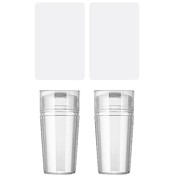 Nagelstämpel i silikon, transparent nagelstämpel i gelé med skrapa, transparent synlig kropp, ingen felplacering för DIY-nageldekor