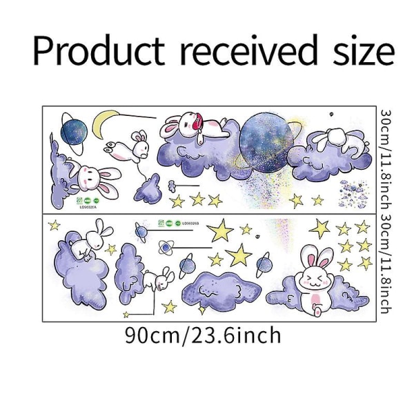 1 sett akvarell kaniner vegg klistremerke, måne sky stjerne barnehage dekor, hjem baby soverom dekorasjon småbarn barnerom kunst festutstyr gave