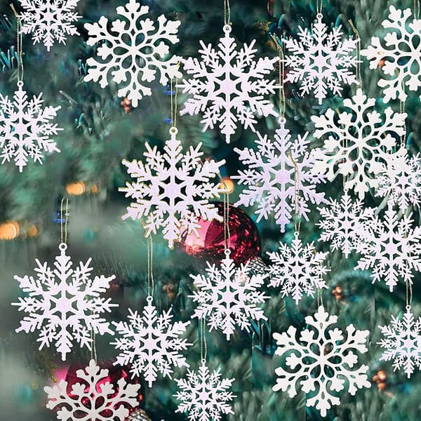 36-pack vita snöflingor i plast