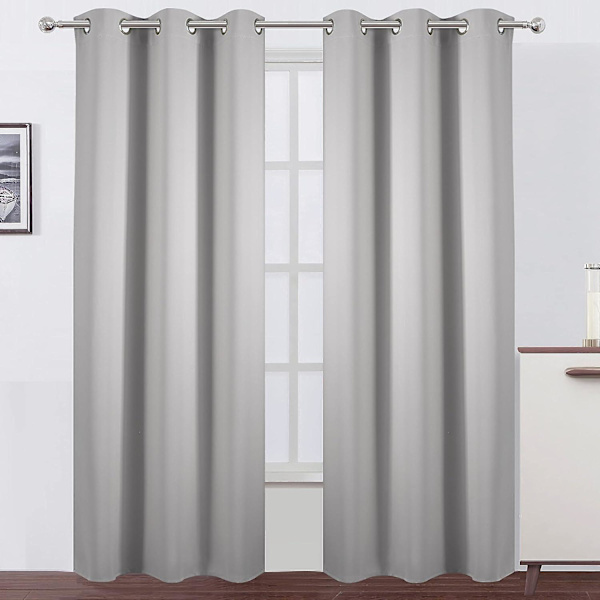 Termiska Mörkläggningsgardiner i Fransk Grå/52\"b*45\"l132*114cm /Set med 2 Paneler Rumsmörkande Gardiner