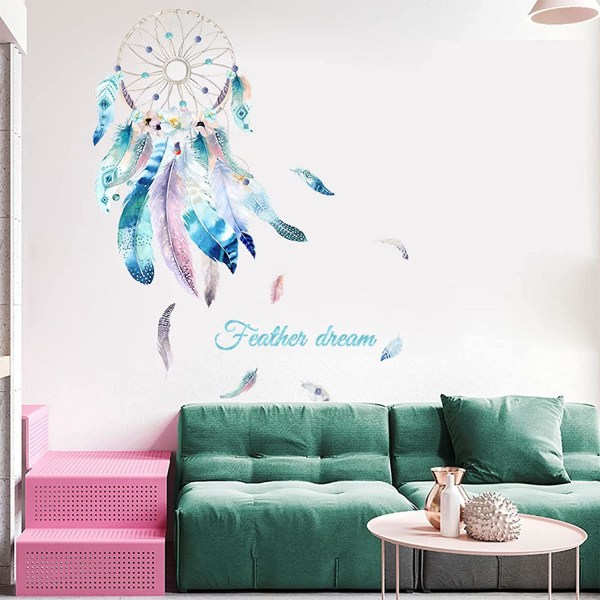 New,suitable Wall Sticker Dream Catcher Wall Stickers Feather Decals Poster Shop Decoration Showcase