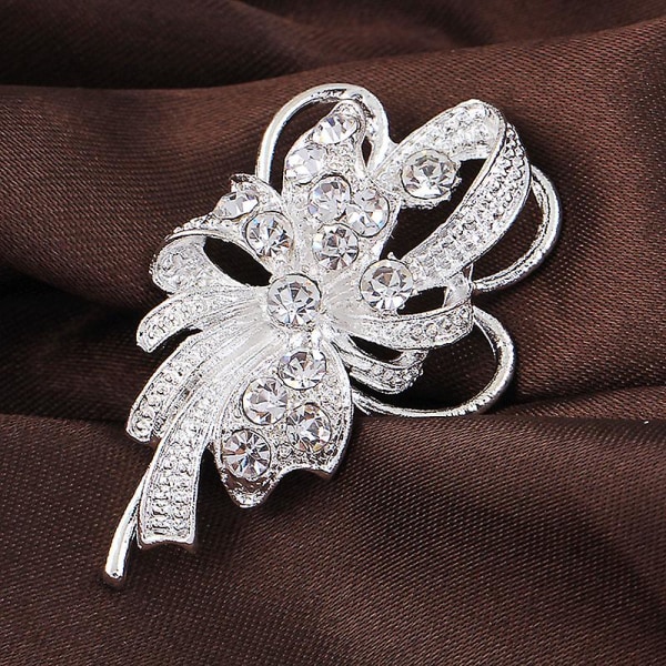 Ghyt Fashion Jewelry Rhinestone Badge Naisten Rintaneula Kristallit Rintaneula Kukka Pinni