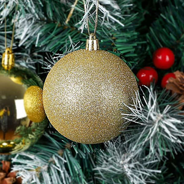 36 st 5 cm julgranskulor, gyllene oförstörbara julgranskulor, juldekorationer för hemmet