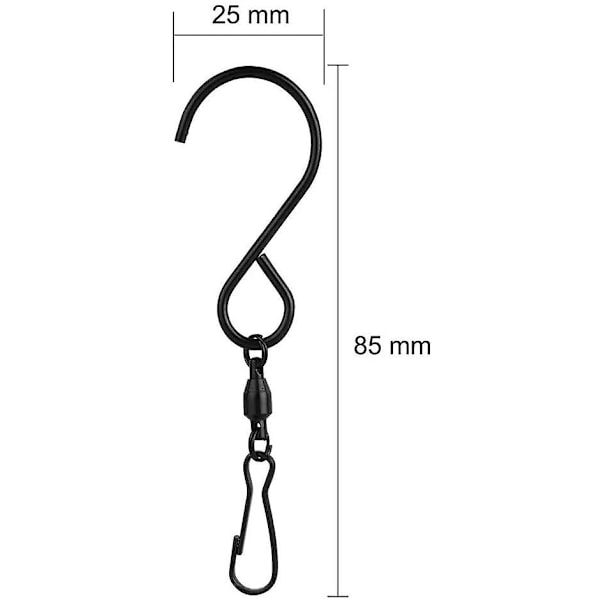 Swivel Hook Clips, 10-pack roterande rostfria S-krokar Swivel Hooks Clips