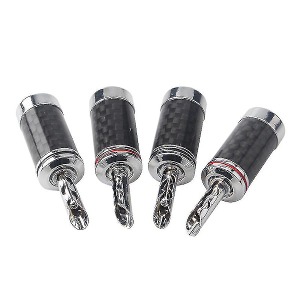 8 stk bananplugger Hi-end Hifi Diy karbonfiber kobberbelagt rhodium elektrisk lydkontakt banan C