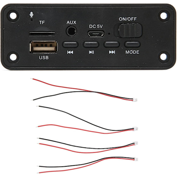 Bluetooth Mp3-avkodningskortmodul 2 X 3w Bluetooth 5.0-modulspelare Ljudmottagarmodul för Mp3-spelare Svart