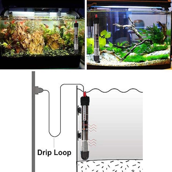 Akvariumvärmare Fish Tank Dränkbar Värmare Turtle Heat Rod med temperaturdisplay Extern temperaturregulator（300W220V）