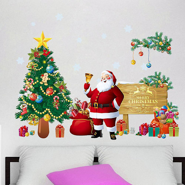 Julklappssanta Claus Väggdekaler Vattentäta Avtagbara 90x30cm