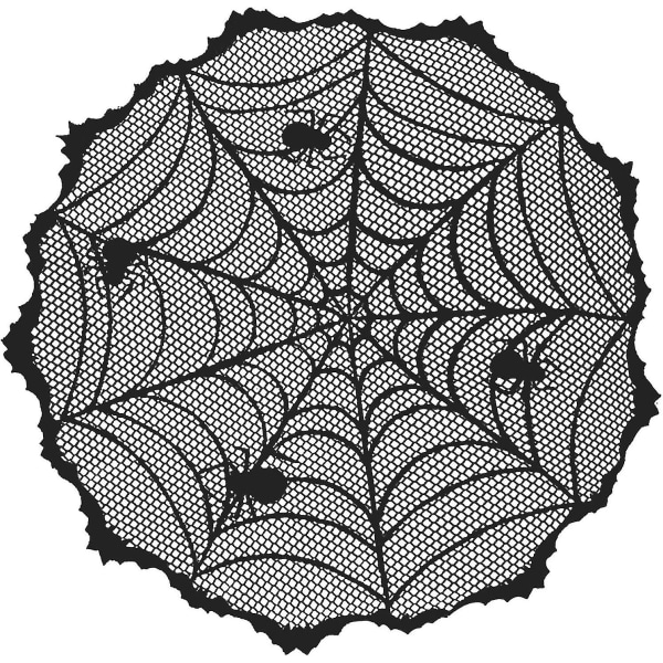 Spider-web halloween dug Halloween dekorationsdug Spider-web Sort rund dug, Halloween borddekoration, Spisebord Gums Dør Hallo
