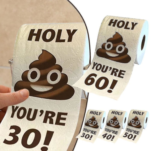 Hauskoja wc-paperirullia syntymäpäiväkoristeita 30-80-vuotiaille lahjoja naisille miehille