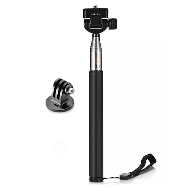 Utvidbar håndholdt selfiepinne Monopod + monteringsadapter for Gopro Hero 9 8 7 6 5 4 3 Sjcam Xiaoyi Eken H9r Sport Action Camera（pakke1）