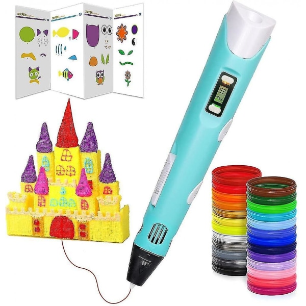 3d-penn 3d-skriverpenn, med 10m Pla-filament for barn Voksne Puslespillpenner for barn Morsomme barneaktiviteter - Snngv