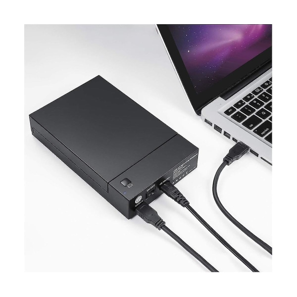 Usb 3.0 3.5in Sata-harddisk Disk Eksternt kabinett Ssd HDD-diskholderstøtte 16tb-stasjoner Backup-eu-plugg（Sort）