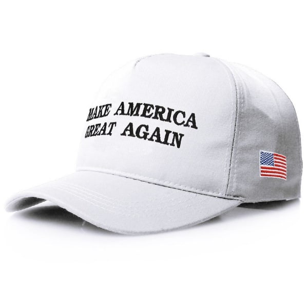 Baseballkasket U.s. Præsidentvalget broderet hat trykt med Keep Make America Great Again Baseballkasket Ny multi-farve valgfri (hvid)