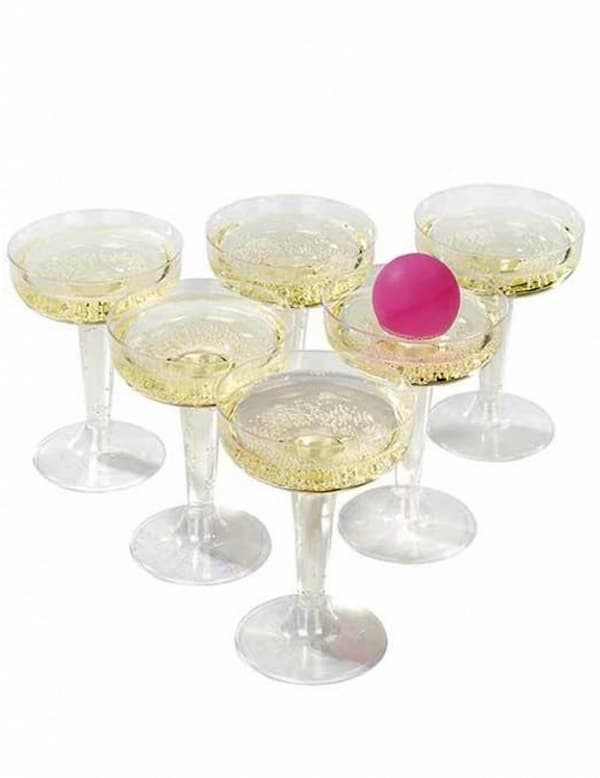 Rosa Mousserande Pong-Set