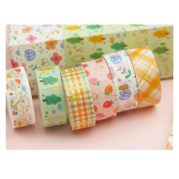 1 Washi Tape-set (6 rullar) 6 rullar