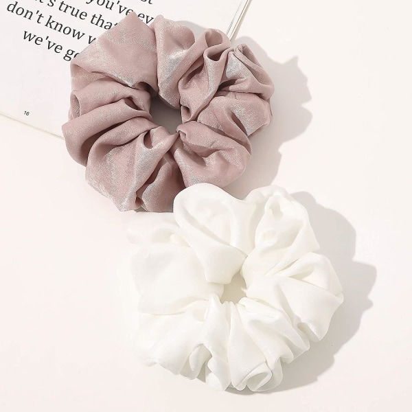 Hårbånd til kvinder - Store silke satin scrunchies ekstra store jumbo kæmpe overdimensionerede søde scrunchies til krøller tykt hår dekorationer hår tilbehør gave til