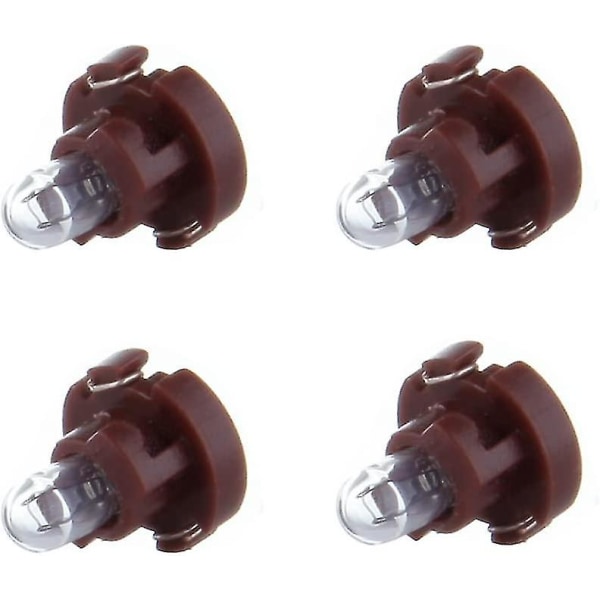 Pakke med 4 erstatningslyspærer for dashbord A/C instrumentklynge panel dashbordmålerlys varmt hvitt T3 Neo Wedge halogenpære 12v