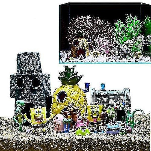Akvariedekorasjoner for fisketanker - Spongebob Firkant