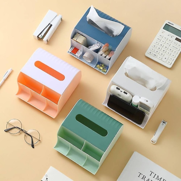 Enkel og sød desktop-opbevaringsboks, skrivebords-penholder til studerende, penseldåser og vævsæsker til kosmetisk organisering