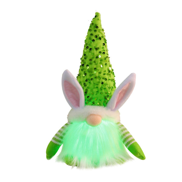 Påsk Glitter Bunny Glowing Doll Högtidsdekorationer Par Små Kanin Dvärgdocka Prydnader