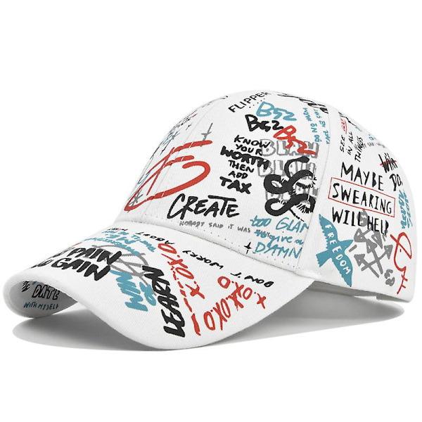 Graffiti Print Hat Mænd Og Kvinder Alsidig Multi-farve Maleri Sol Hat Trend Mode Cap Baseball Hat