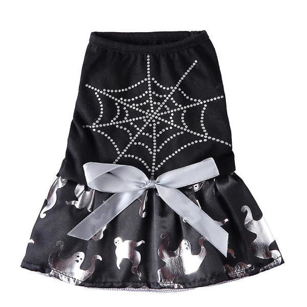 Halloween koiran mekko, hämähäkkiverkko lemmikkivaatteet Bowknot prinsessahame, yhteensopiva Halloweenin kanssa