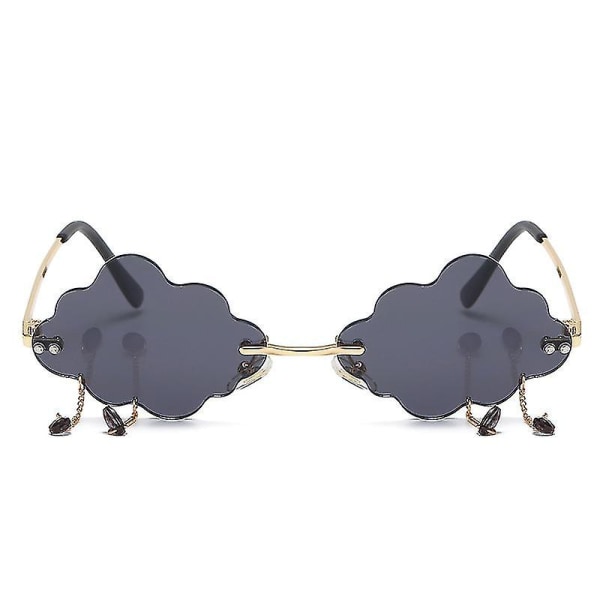Cloud Solbriller Innfatning Vintage Solbriller Morsomme Uregelmessige Disco-briller Lyndusk For Kvinner Menn Tonet Eyewear1stk-svart Grå
