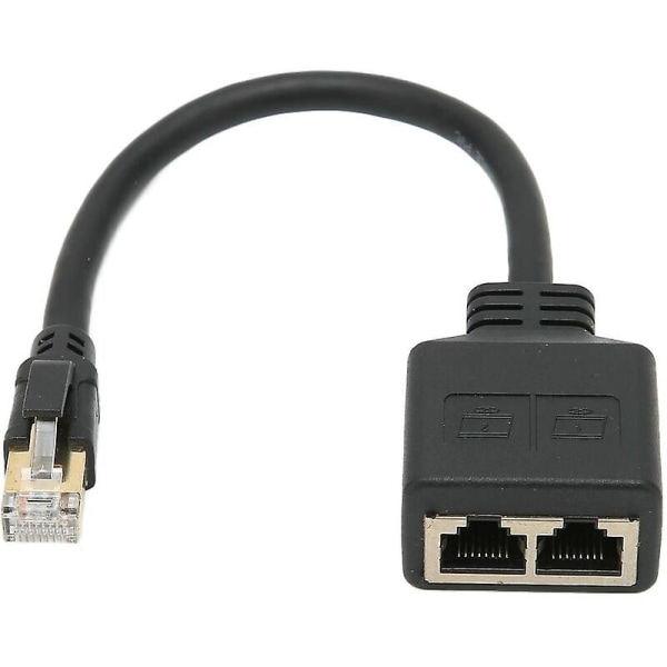 RJ45 Ethernet splitterkabel, RJ45 hann til 2 hunner splitteradapter, profesjonell RJ45 Ethernet switchadapterkabel kompatibel hjemmekontor Ethernet
