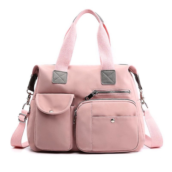 Dammode Crossbody-väska Vattentät handväska i nylon Axelväska med stor kapacitet, 1 st-rosa