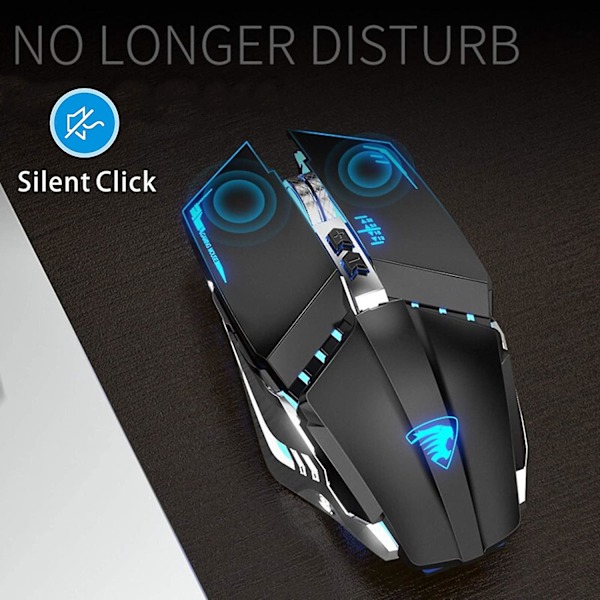 T21 Bluetooth-mus, 2.4g Led Dubbelläge (bluetooth 5.1+ Usb) Bluetooth Trådlös Mus, Uppladdningsbar Tyst Datorspelmus För Laptop, Ipad, Maco
