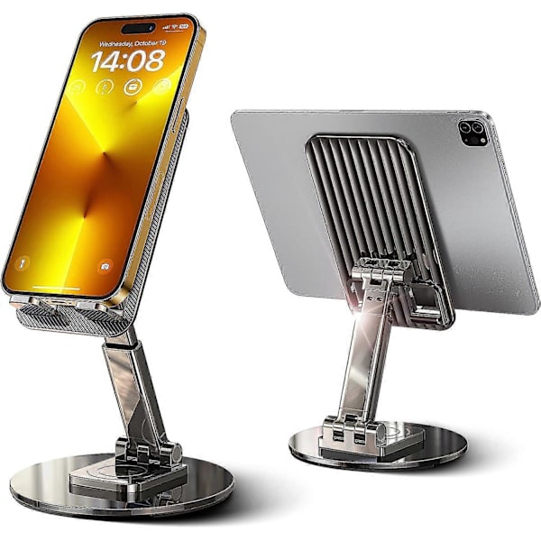 Roterbart Mobiltelefonställ för Skrivbord Vikbart iPhone-Ställ för Skrivbord Höjdjusterbart Telefonställ Bärbar Vagga Skrivbordsdocka Mobiltelefon iPh