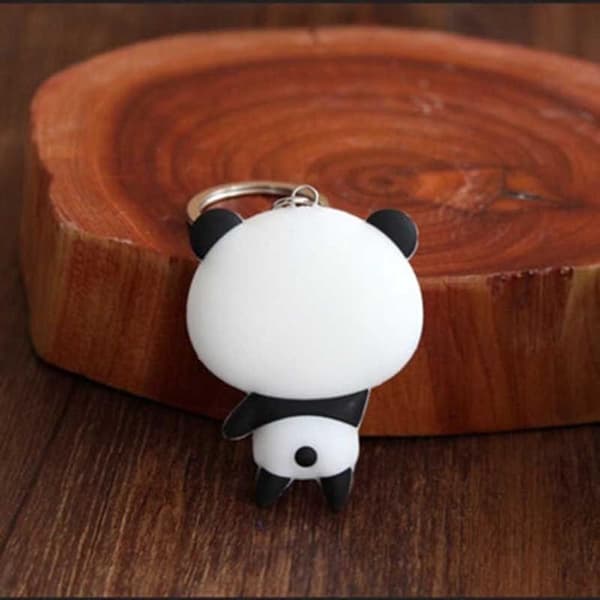 Silikon Panda Tegneserie Nøkkelring Vedheng