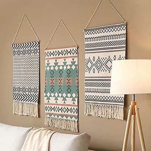 Makramé Vävda Väggbonader, Väggkonst Boho Chic Bohemisk Heminredning Geometrisk Konstdekor Boho Bakgrund