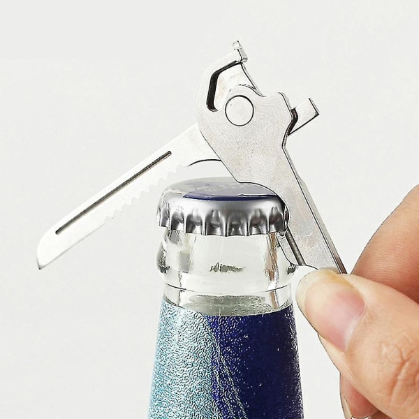 6 in 1 -työkalu ruostumatonta terästä Utili-avain avaimenperä ketju riipus mini ruuvimeisseli Shytmv (hopea)