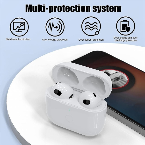 Laddningsfodral för hörlurar för 3 laddningsfodral 450Mah trådlöst laddningsfodral Bluetooth Synkronisering Snabbparning