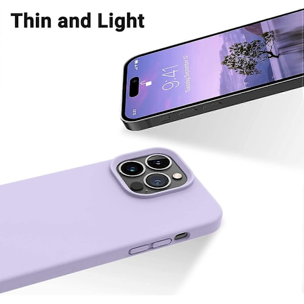Designad för iPhone 14 Pro Skal, Silikon Stötsäker Smalt Tunnt Telefonskal för iPhone 14 Pro 6.1 tum (Cloud Mauve)