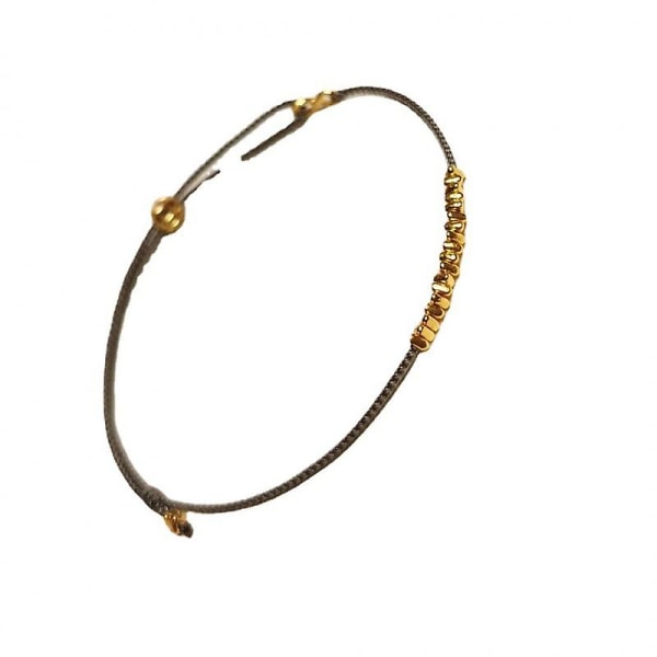 WABJTAM Morse Kode Armbånd Guldbelagte Perler på Silkesnor Venskabsarmbånd Gave til hende