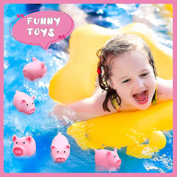 50 stk Gummi Pig Bath Leke Bulk Mini Pig Leker Rosa Piggy Badekar Leker Float Squeak Leker Til Baby Shower Halloween Julefest Bursdagsgave
