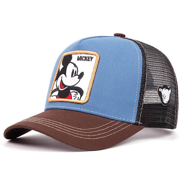 Cartoon broderad Mickey Mouse baseball keps utomhus mesh duckbill keps sommar solskydd andningsbar hatt Mickey Blå