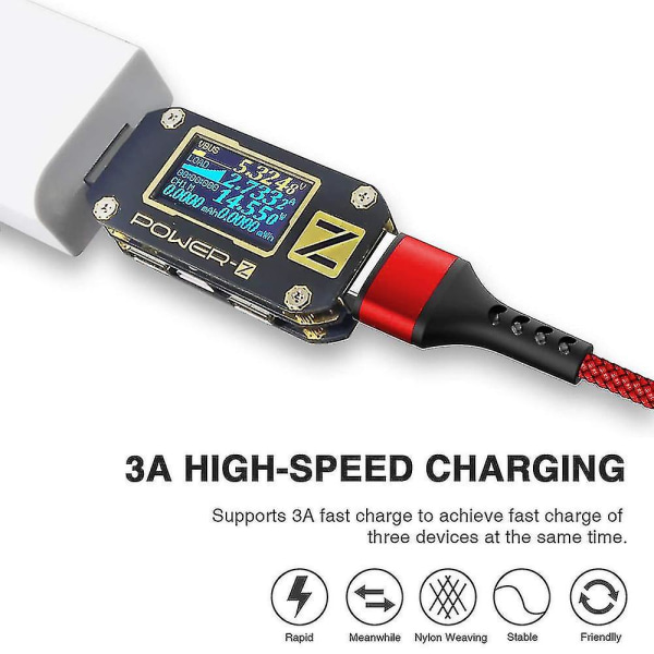 Multi-laderkabel, USB-ladekabel, lader av type C, telefonlader - Snngv (rød)