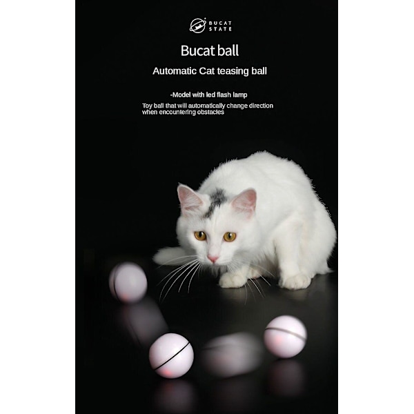 Magisk rullande boll USB interaktiv boll leksak självrullande katt leksak uppladdningsbar