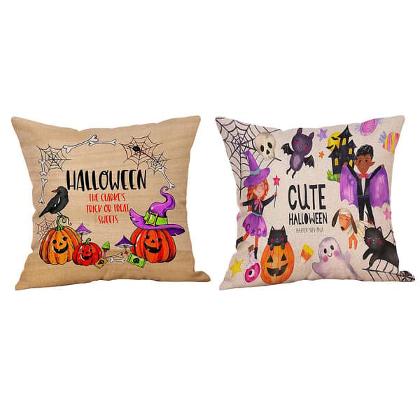 2 st Halloween-kuddfodral Dekor Pumpor Kudde Cuhion
