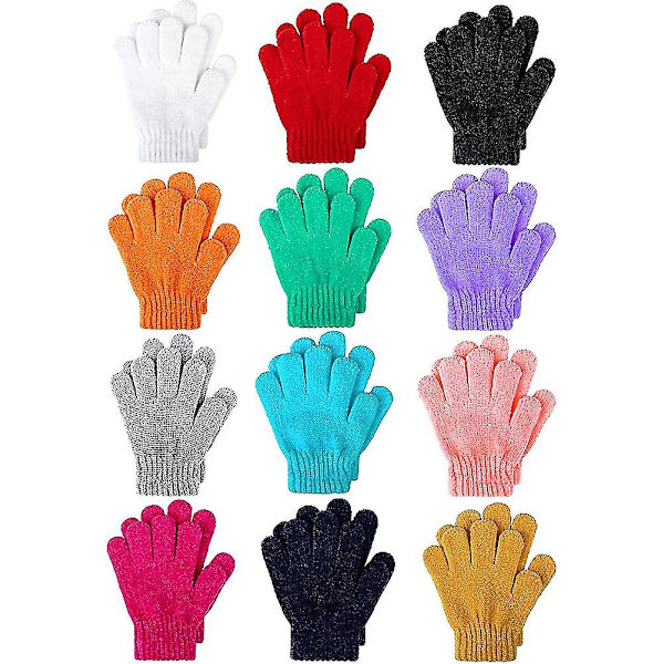 12 Par Barnvarma Vantar Chenille Kashmir Stretchstickade Vantar För Pojkar