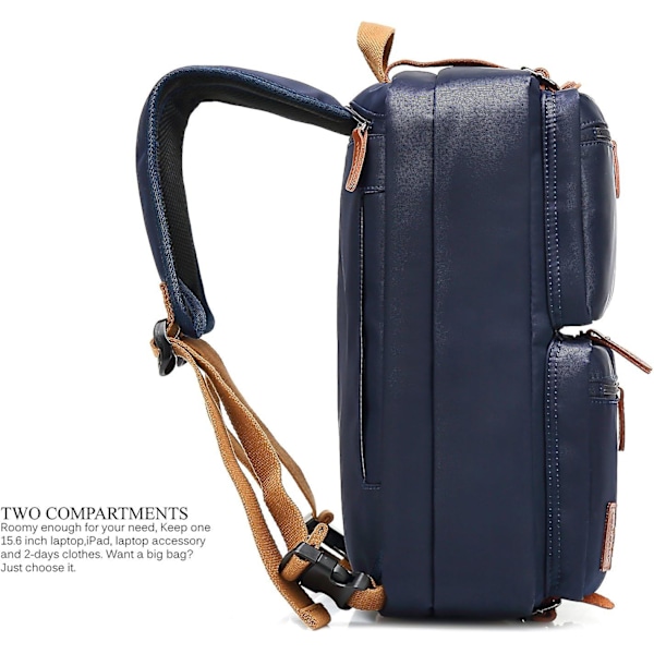 (Canvas Svart, 17,3 tum) Konvertibel Ryggsäck Messenger Bag Axelväska Laptopfodral Handväska Business Portfölj Multifunktionell Reseryggsäck Passar 17,3 tum