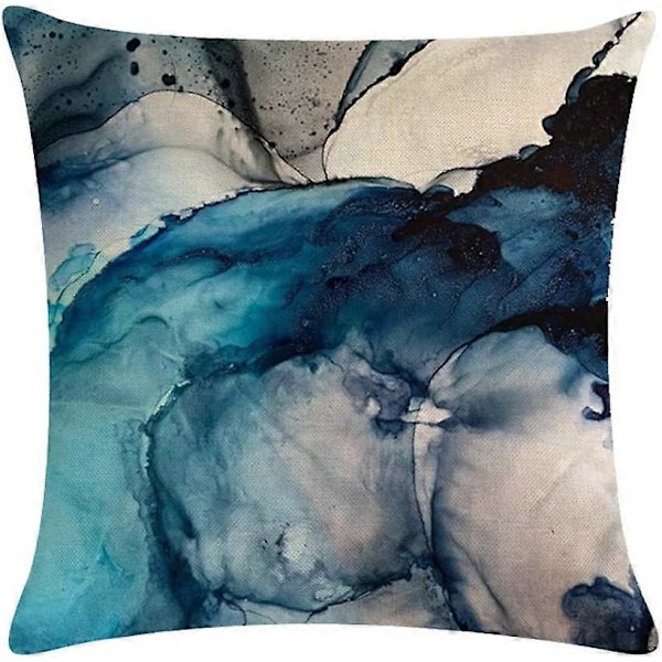 Dekorativa Kuddfodral Vattentäta 45 x 45, 4-pack Utomhus Inomhus Kuddfodral, Geometriska Blå Kuddfodral Teal för Bänk Soffa Vardagsrum Deco